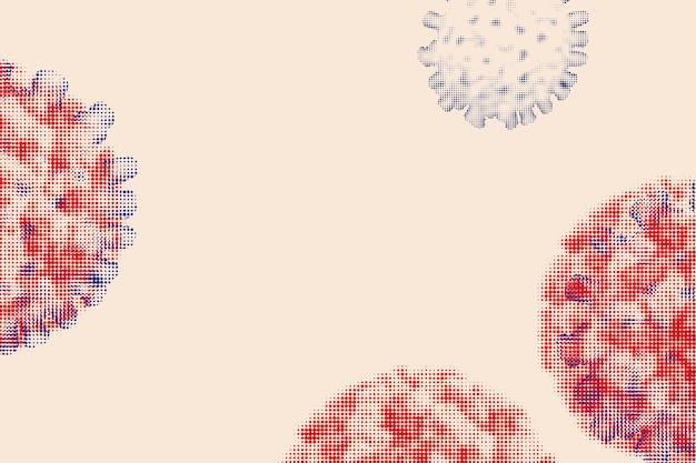 赤いハーフトーンコロナウイルスの背景