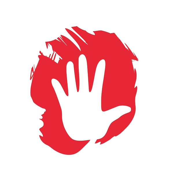 Бесплатное векторное изображение Красный знак дня руки