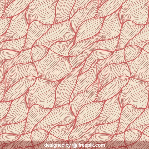 Red hand drawn abstract pattern