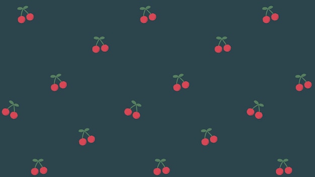 Free vector red hand drawn cherry seamless patter