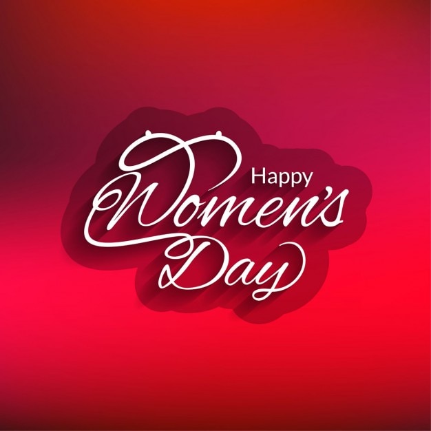 Red happy womens day card design