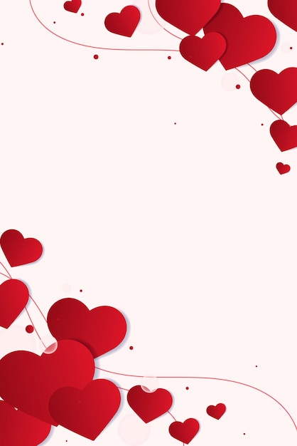 Free vector red heart border background vector