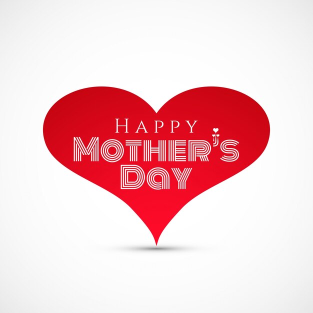 Free vector red heart mothers day design