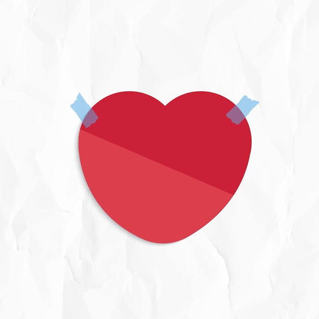 Free vector red heart shaped reminder note sticker vector