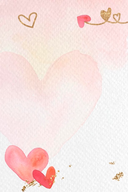 Red heart watercolor background