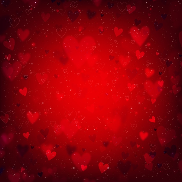 Red hearts background