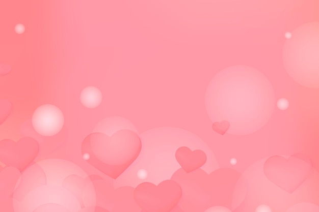 Free vector red hearts and bubbles background