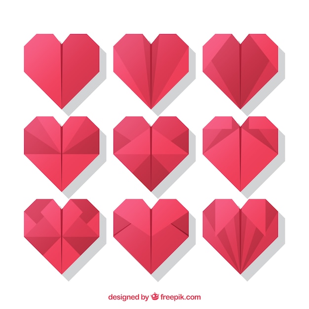 Free vector red hearts in flat design