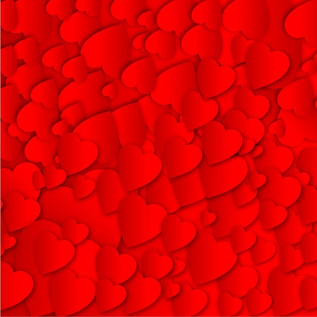 Red hearts pattern vector