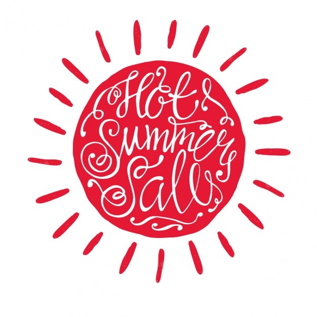 Red hot summer sales background