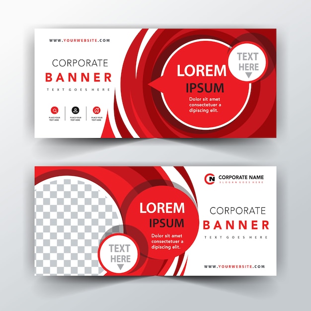 Free vector red illustration abstract banner