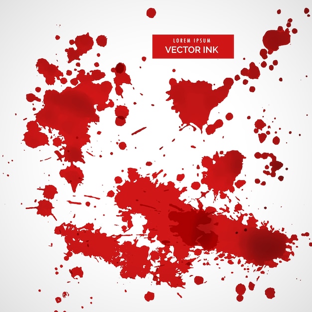 Бесплатное векторное изображение Коллекция фон с красными чернилами
