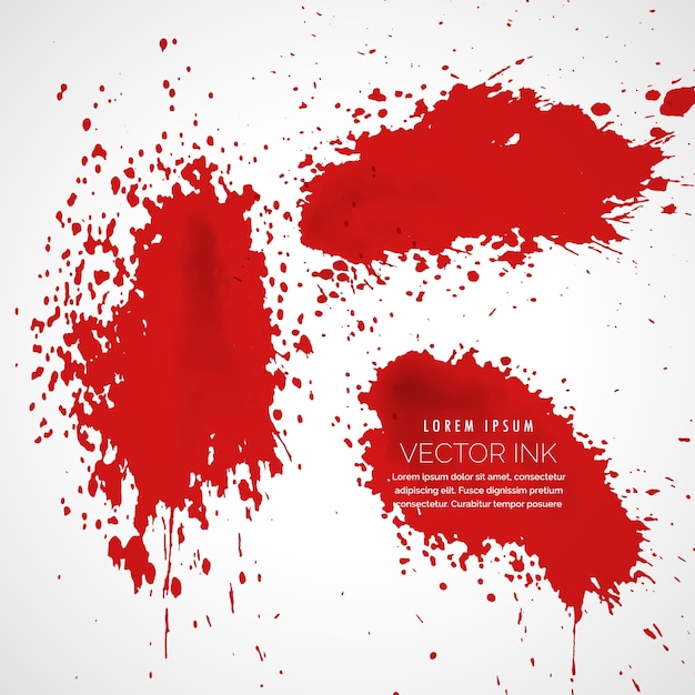 Free vector red ink splatter stains