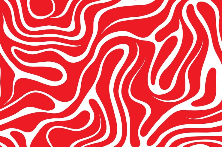 Free Vector red irregular organic lines seamless pattern
