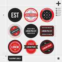 Free vector red labels collection