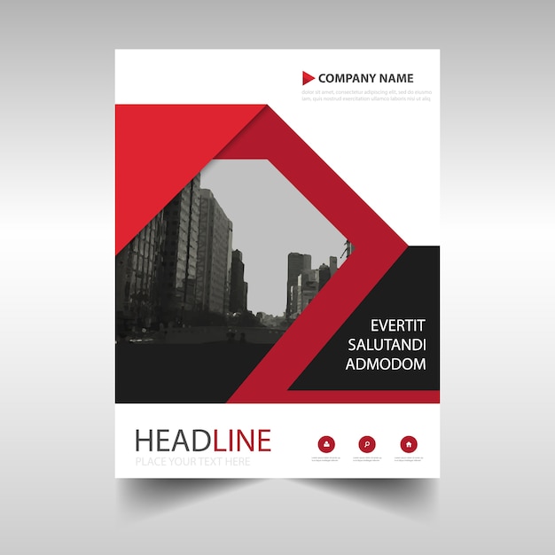 Free vector red leaflet cover