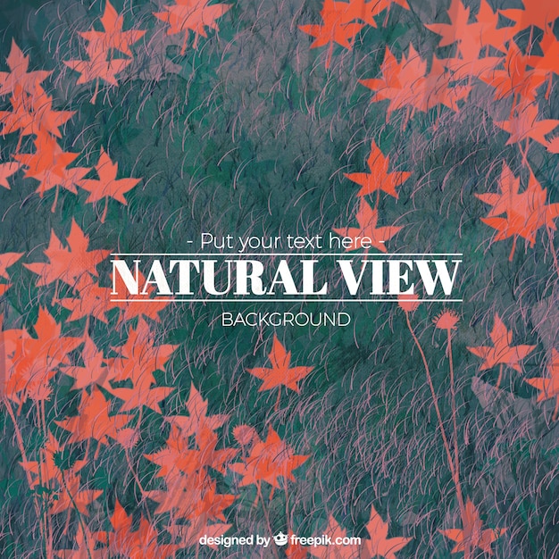 Бесплатное векторное изображение Красные листья фон с шаблоном