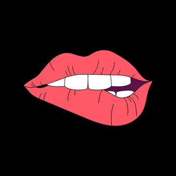 Free Vector | Red lips illustration on black background