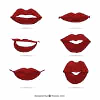 Free vector red lips set
