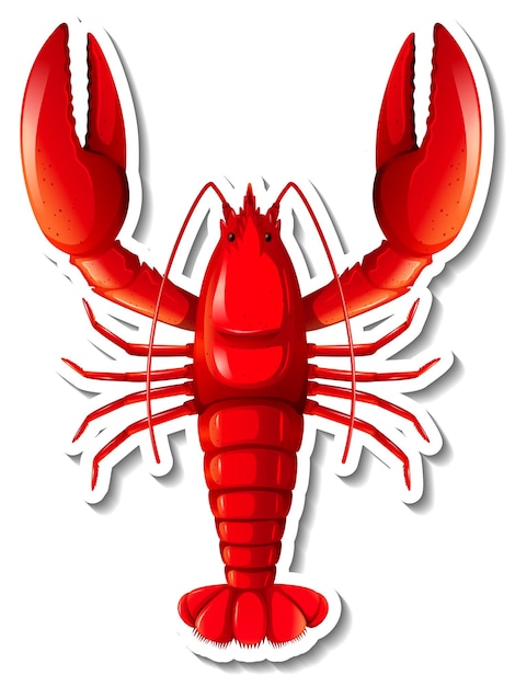 Free vector red lobster cartoon sticker