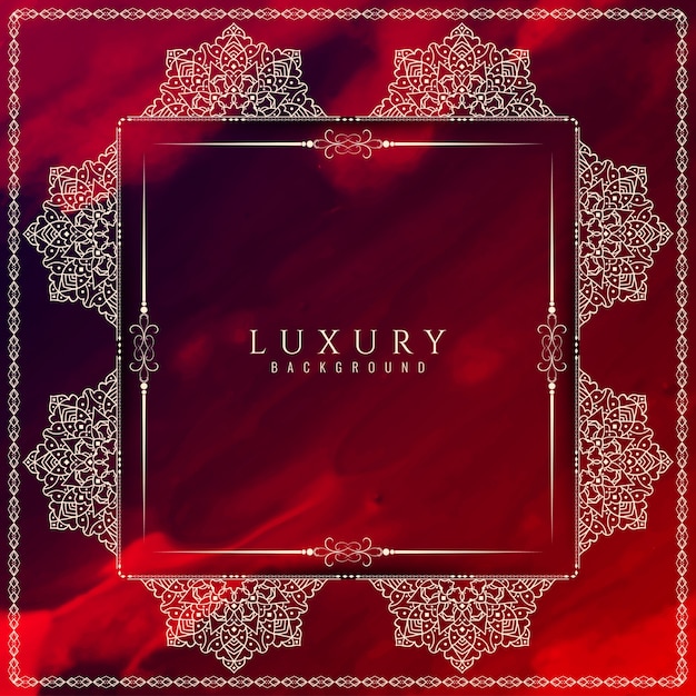 Red luxury background with mandala design