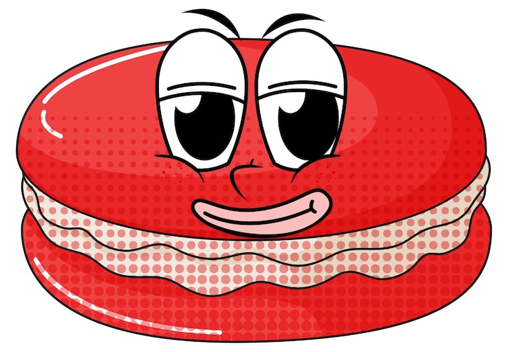 Free Vector red macaron with happy face