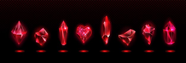 Red magic crystals set