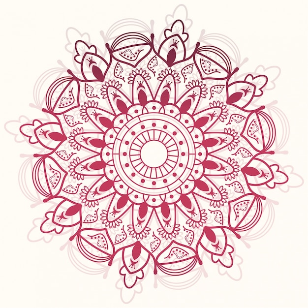 Red mandala ornamental background