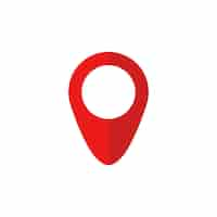 Free vector red map pin icon in flat style pointer symbol marker sign gps position navigation button vector