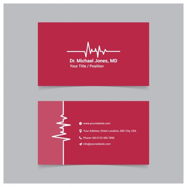 Free Vector red medical business card template