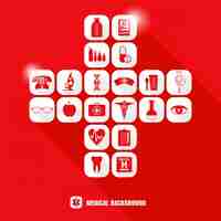 Free vector red medical icon set