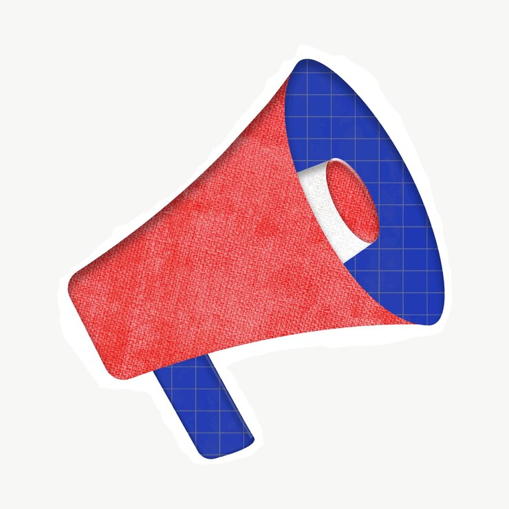 Free Vector red megaphone colorful vector graphic for digital advertising
