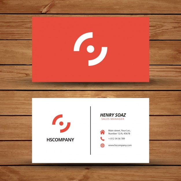 Free vector red minimal business card design