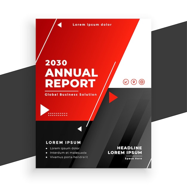 Red modern annual report brochure for business