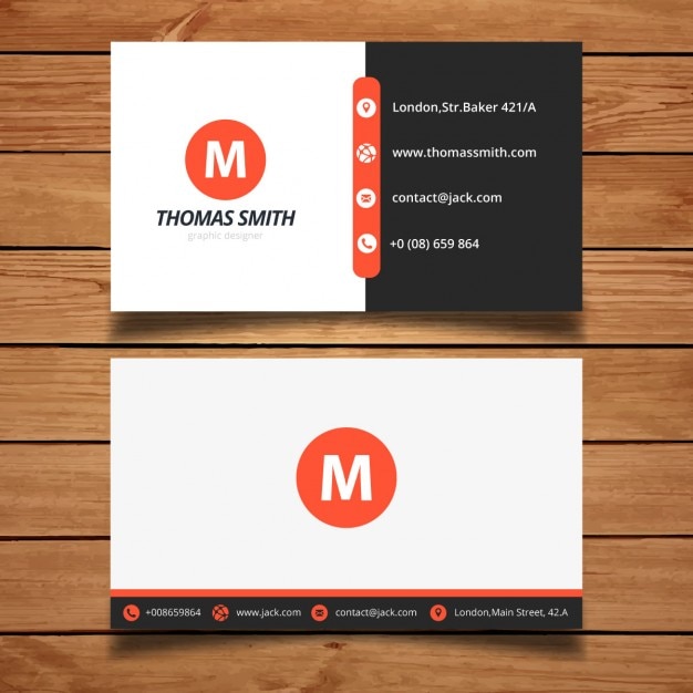 Free vector red modern business card design