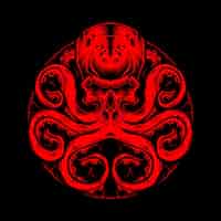 Free vector red monster octopus vector logo