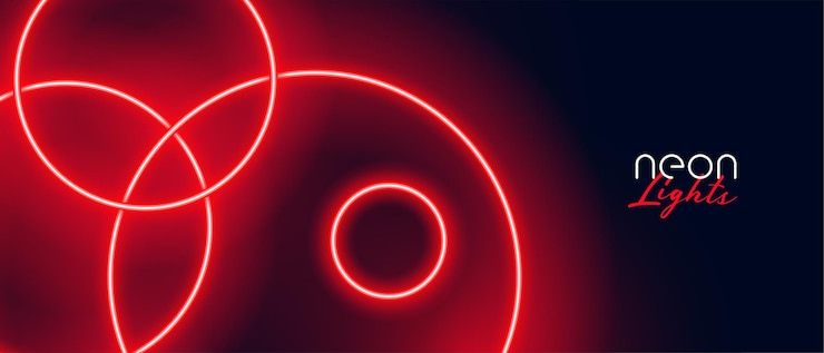 Free Vector red neon circles  design