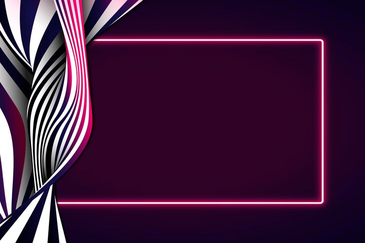 Free Vector red neon rectangle frame on an abstract background