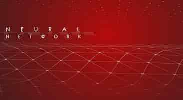 Free vector red neural network illustration