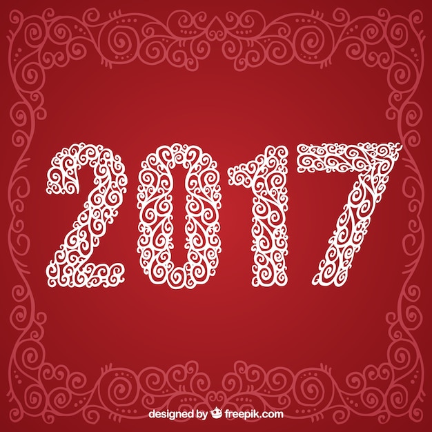 Free vector red new year 2017 background