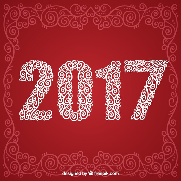 빨간 새 해 2017 배경