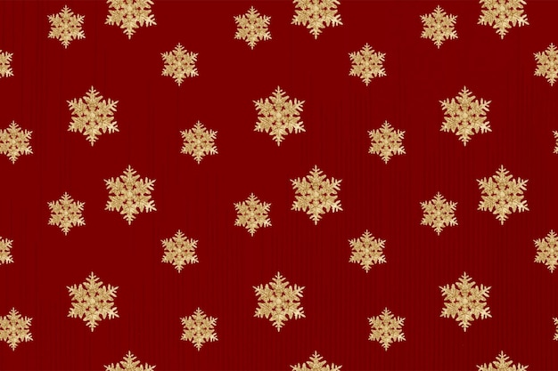 Red New year snowflake pattern background vector, remix of photography by Wilson Bentley