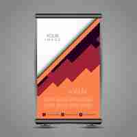 Free vector red and orange geometric brochure