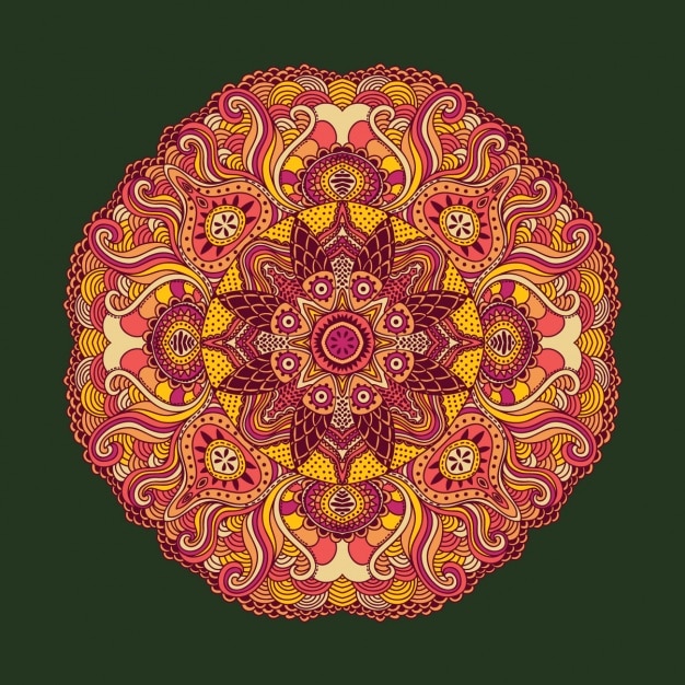 Red and orange mandala