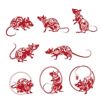Red ornate rat set