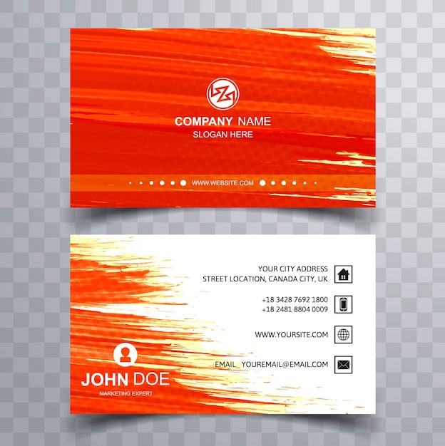 Red paint brush business card