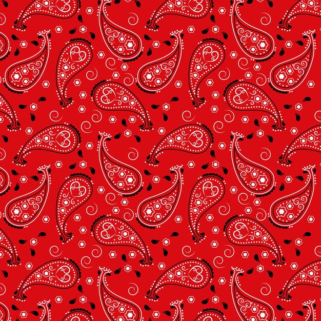 Free Vector red paisley bandana seamless pattern