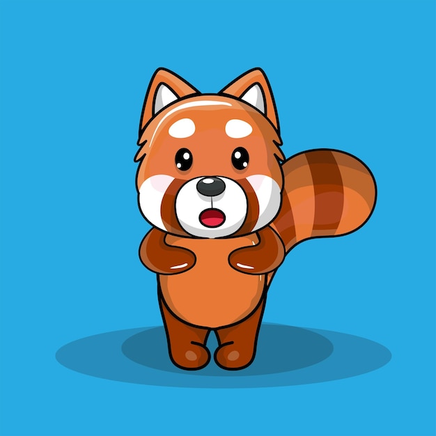 Free vector red panda retro vintage design vector image