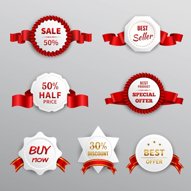 Red paper sale labels