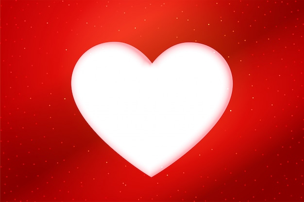 Red papercut style white heart background